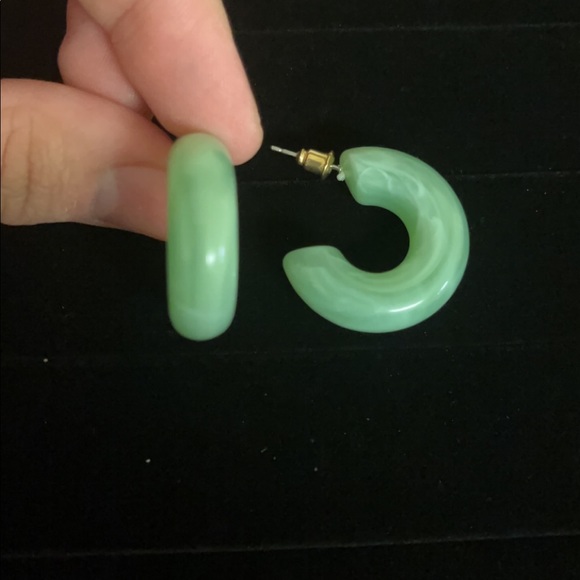 Princess Polly Jewelry - 4️⃣for24 Retro Chunky Green Resin Hoop Earrings lime retro earring boutique